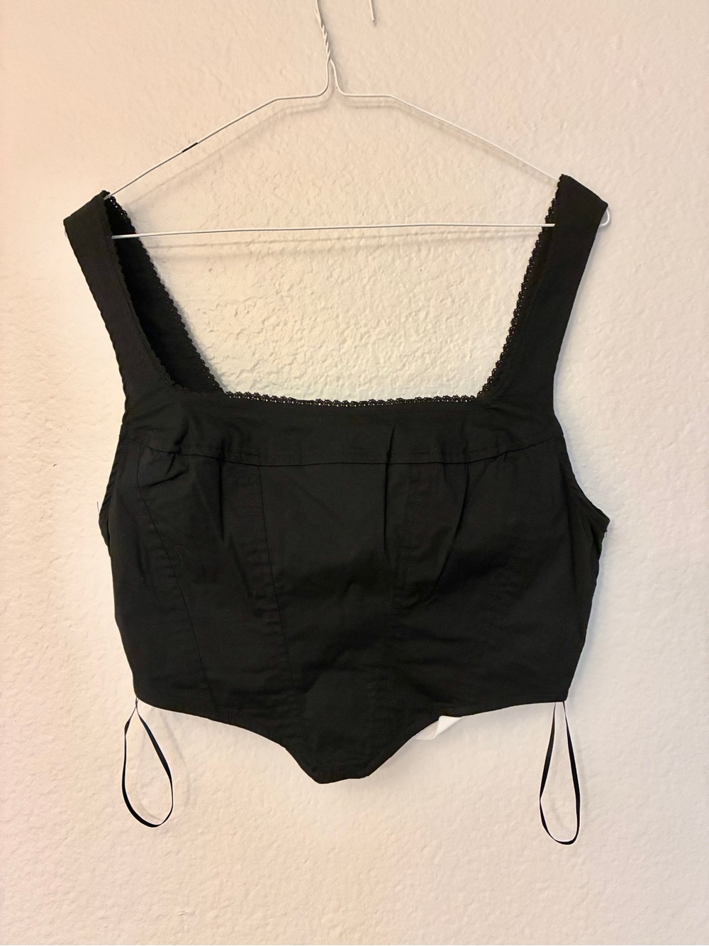 NWT Cotton Candy Black Triangle Corset Crop Top Festival Grunge Alt Y2K Size M
